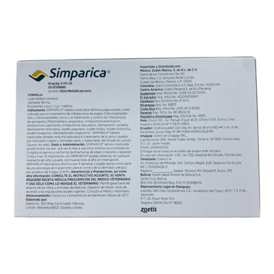 Simparica 3 Masticables 80 Mg 20 a 40 Kg